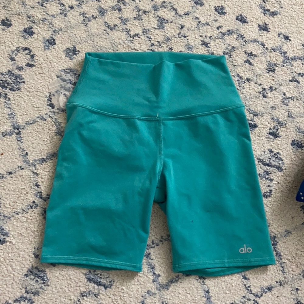 ALO Yoga Teal Bike Shorts
